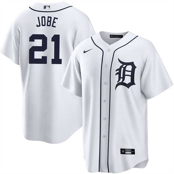 Men%27s Detroit Tigers #21 Jackson Jobe White Cool Base Stitched Jersey Dzhi